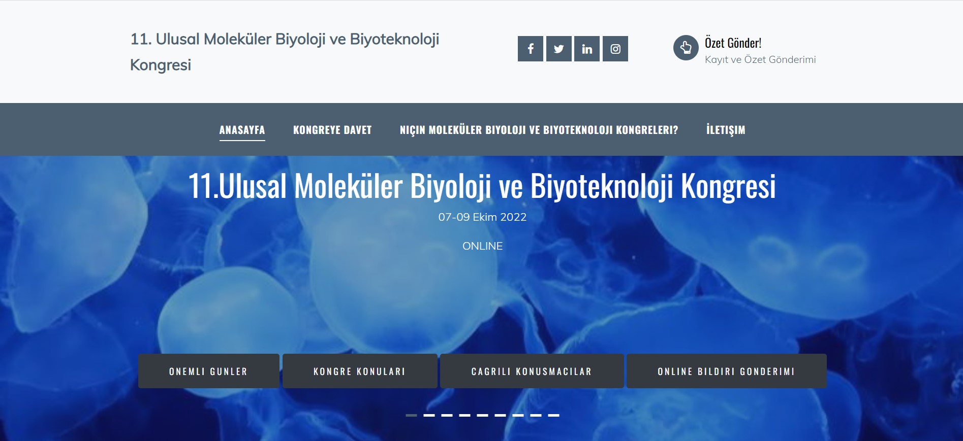 11. Ulusal Moleküler Biyoloji ve Biyoteknoloji Kongresi