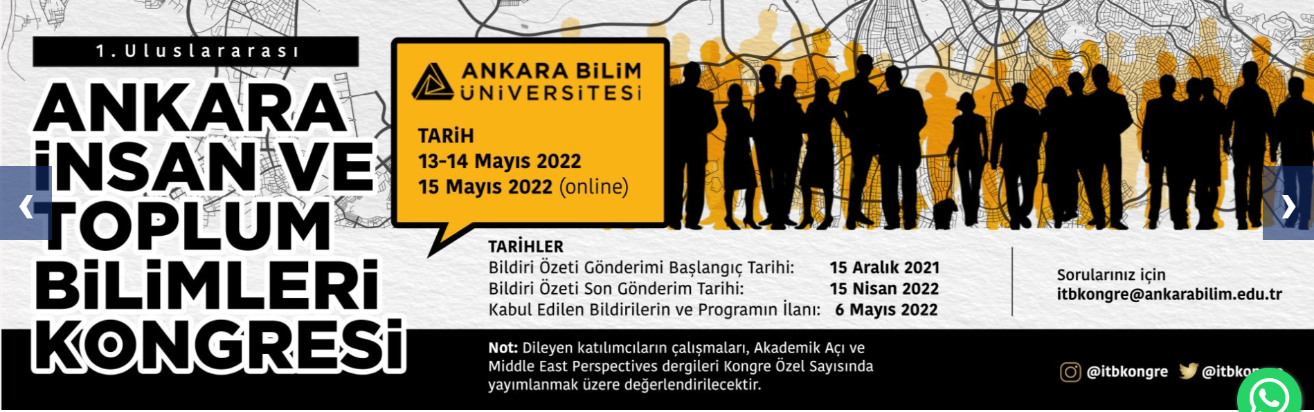 1. Uluslararası Ankara İnsan ve Toplum Bilimleri Kongresi